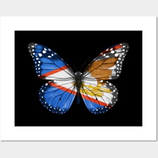 American Samoan Flag  Butterfly - Gift for American Samoan From American Samoa Posters and Art